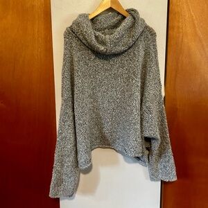 Free people light gray cowl neck oversized sweater; size large